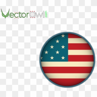 American Flag Retro Look Vector - Circle, HD Png Download