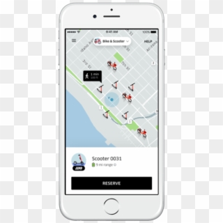 Uber Users Can See Available Jump Bikes And Scooters - Iphone, HD Png Download