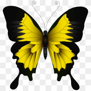 Monarch Butterfly Clipart Trail - Yellow Butterfly Clip Art, HD Png Download
