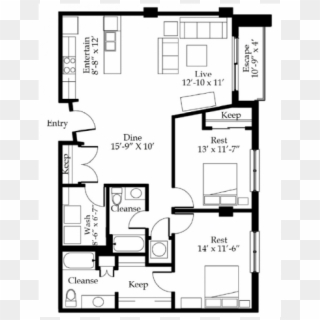 0 For The B6 Floor Plan - Floor Plan, HD Png Download