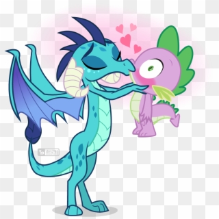 Dm29, Blushing, Dragon, Dragon Lord Ember, Emberspike, - Spike And Ember Kiss, HD Png Download