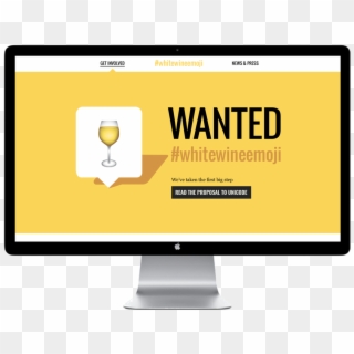 White Wine Emoji - Computer Monitor, HD Png Download