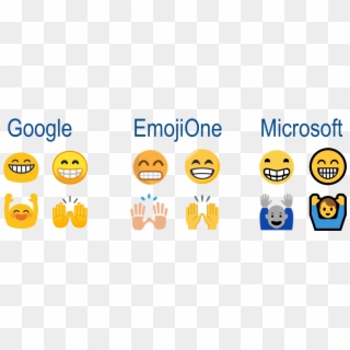 Old Emojis On The Left For Google, Emojione & Microsoft - Smiley, HD Png Download