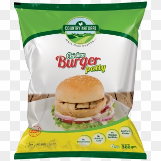 Country Natural Chicken Burger Patty - Cheeseburger, HD Png Download