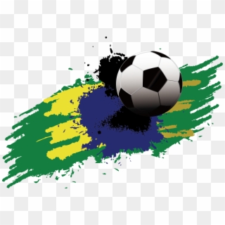 Fifa World Cup Football Player Clip Art - Brazil Colors Soccer Ball, HD Png Download