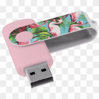 Retro Pink Flamingos Usb Flash Drive - Usb Flash Drive, HD Png Download