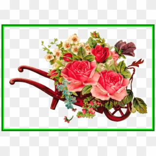 Svg Royalty Free Download Digital Image Techflourish - Wheelbarrow With Flowers Clipart, HD Png Download
