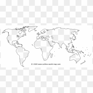 Link To The Big World Map B7b - World Map Outline Black, HD Png Download