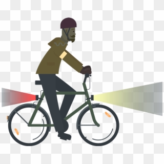 Billy The Cyclist Billy The Cyclist With His Bike Lights - Bicycle, HD Png Download