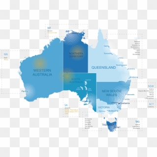 Map Blue Transparent Background Divin Png Blue Transparent - Map Of Australia Black, Png Download