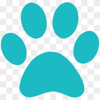 Light Pawprint Clipart - Teal Paw Print, HD Png Download