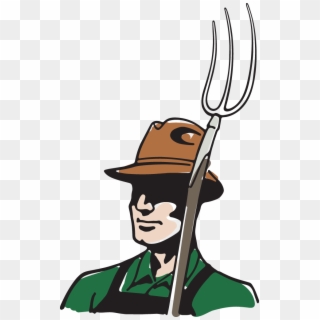 Farmer With Hat And Pitchfork - Cartoon, HD Png Download