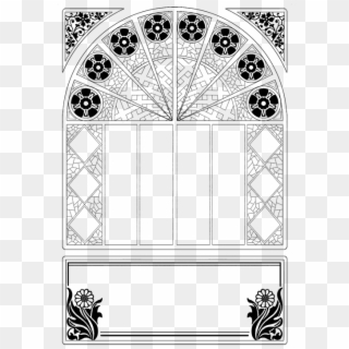 Frame, Ornament, Decorative, Stained Glass, Background - Ornate Church Window Frames Coloring Pages, HD Png Download