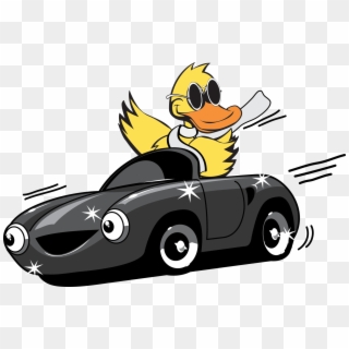 Quick Quack Car Wash Banner - Cartoon Duck Driving A Car, HD Png Download