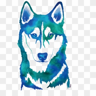Siberian Husky Watercolor Painting Canidae, HD Png Download