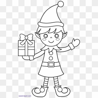 Coloring Pages Elfing Pages To Print Marvelous Free - Elfs Black And White Clip Art Outfits, HD Png Download