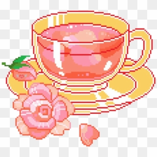 Teacup Pixel Art - Cute Pixel Art Kawaii, HD Png Download