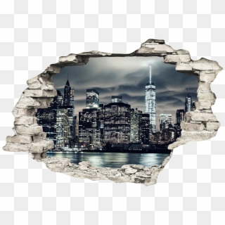 Sticker Trompe L Oeil Nuit Magique A New York Ambiance - Sticker, HD Png Download