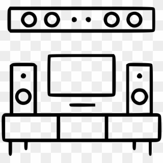 Tv Flat Screen Home Theater Stereo Multimedia Comments - Home Theater Icon Png, Transparent Png