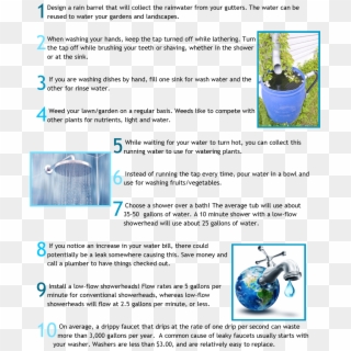 Top 10 Tips For Water Conservation - 10 Tips Of Water Conservation, HD Png Download