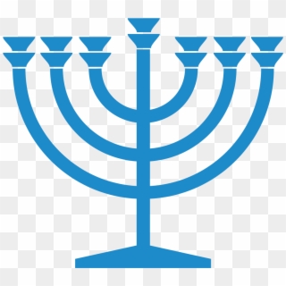 File - Menorah Blue - Svg - Jewish Symbols Menorah, HD Png Download