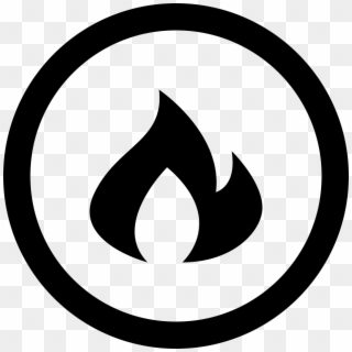 Burn Circular Interface Button With Fire Flames Comments - Linkedin Icon White Circle, HD Png Download