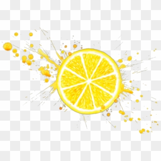 Lemon Lemonslice Slice Orange Yellow - Gold Paint Splatter Png, Transparent Png