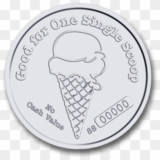 Single Scoop Gift Coin - Ice Cream Cone, HD Png Download
