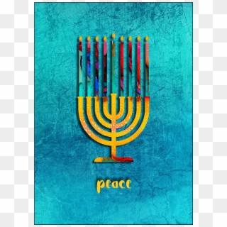 Hanukkah Card With Menorah - Hanukkah, HD Png Download