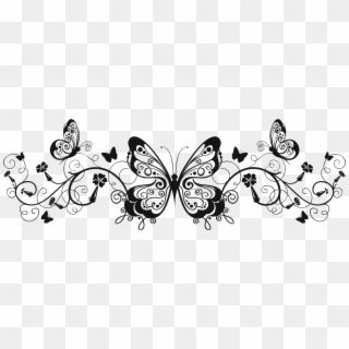 Butterfly Body - Decoration Bottom Of Page, HD Png Download