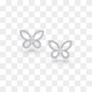 Butterfly Silhouette Stud Earrings - Body Jewelry, HD Png Download