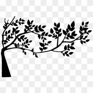 Onlinelabels Clip Art - Tree With Leaves Silhouette, HD Png Download
