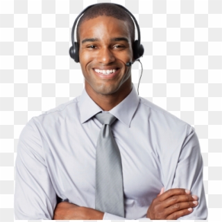 Black Guy With Head Set - Customer Service Men, HD Png Download