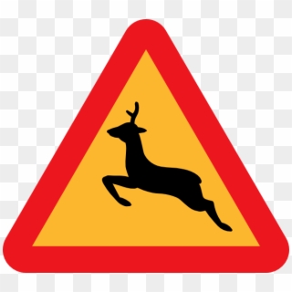 Warning Deer Road Sign Svg Clip Arts 600 X 533 Px, HD Png Download