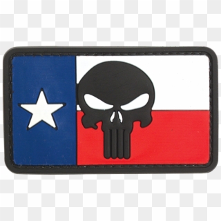 Pvc Morale Patches Texas Flag Punisher - Punisher Skull Texas Flag, HD Png Download
