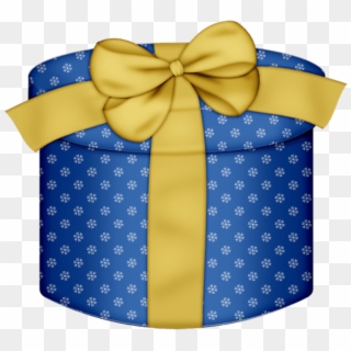 Download Blue Round Gift Box With Yellow Bow Clipart - Happy Birthday Gif Gift, HD Png Download