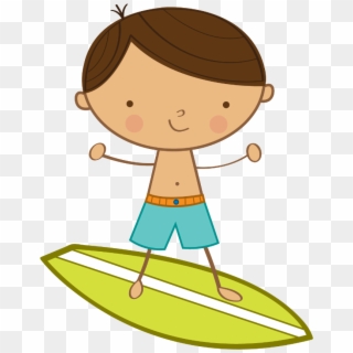 Surfer Clipart Baby Boy - Bonequinho Surfando Png, Transparent Png
