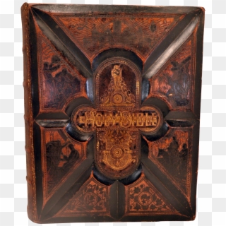 Antique 1880s Massive Holy Bible - Carving, HD Png Download