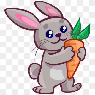 Baby Clipart Bugs Bunny - Cartoon Bunny Holding A Carrot, HD Png Download