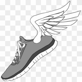 Jordan - Shoe With Wings Drawing, HD Png Download