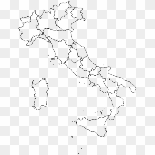 Ebdaabbdbfcceba Clipart Italian Regional Map Black - Italy Map Outline Regions, HD Png Download