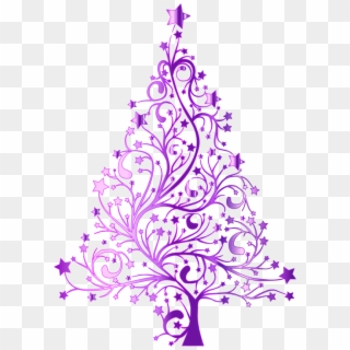 Purple Christmas Background - Christmas Tree Vector Gold, HD Png Download