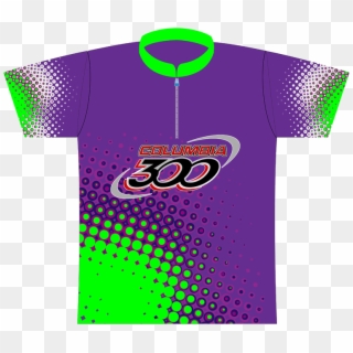 Columbia 300 Purple/green Dots Express Dye Sublimated - Columbia 300 Bowling Shirt, HD Png Download