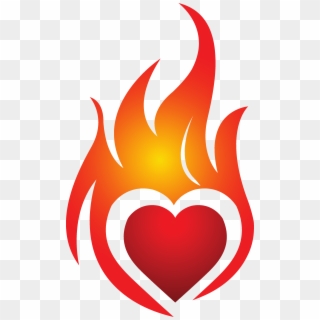 28 Collection Of Heart On Fire Clipart - Heart On Fire Logo, HD Png Download