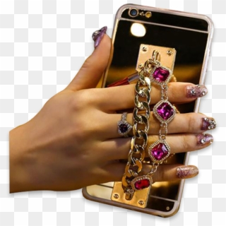 270-luxury Bling Rhinestone Mirror Phone Cases With - Smartphone, HD Png Download