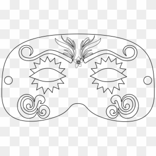 Mardi Gras Face Mask With Blank Background - Mask To Cut Out, HD Png Download