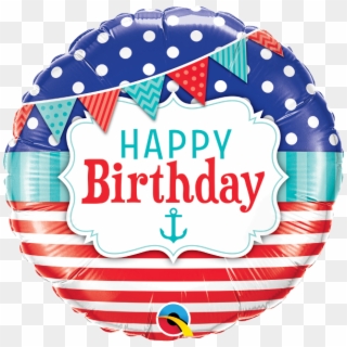 Birthday Nautical Pennants 18 Foil Balloon - Happy Birthday Nautical Theme, HD Png Download