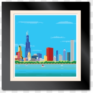 8-bit Chicago Skyline - 8 Bit Chicago, HD Png Download