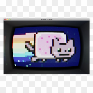 Nyan Cat On Cathode, A Retro Terminal Emulator For - Nyan Cat Animation, HD Png Download
