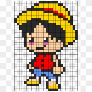 Monky D Luffy Perler Bead Pattern / Bead Sprite - Monkey D Luffy Pixel Art, HD Png Download